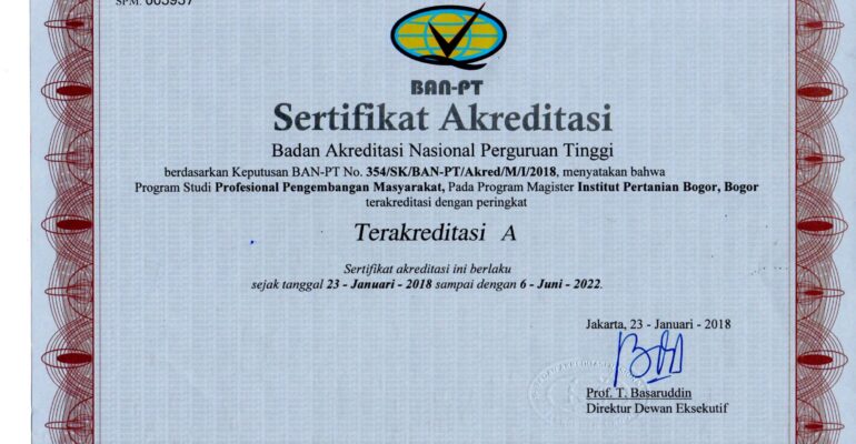 Sertifikat Akreditasi BANPT PS S2 MPM