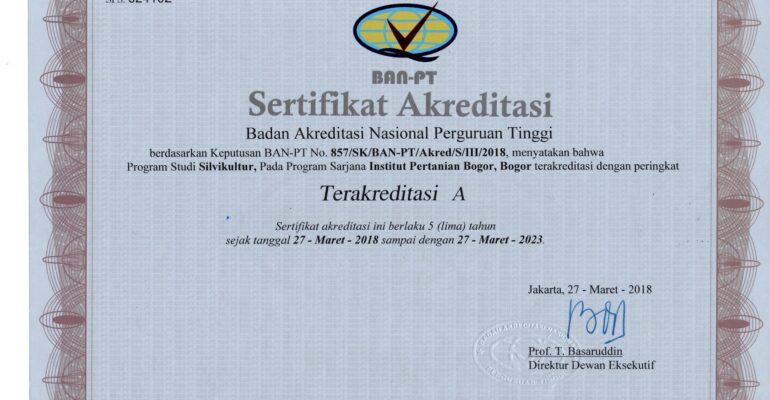 Sertifikat Akreditasi BANPT PS S1 SVK