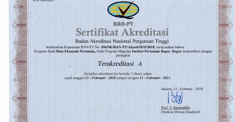 Sertifikat Akreditasi BANPT PS S2 EPN