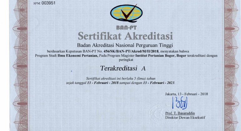 Sertifikat Akreditasi BANPT PS S2 EPN