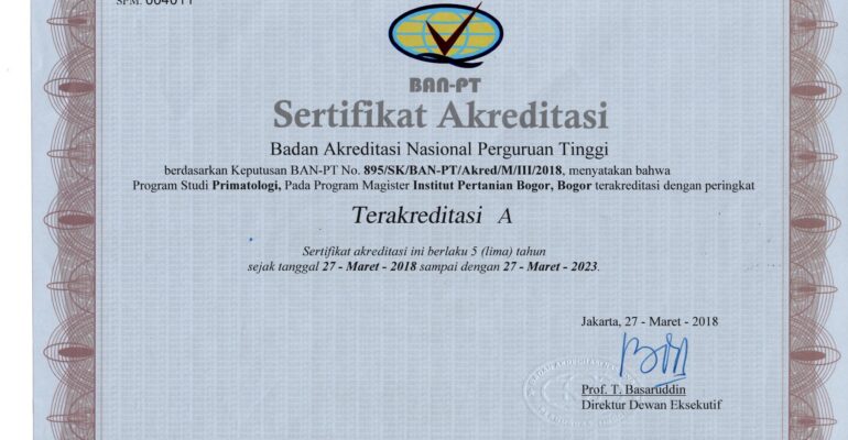 Sertifikat Akreditasi BANPT PS S2 PRM