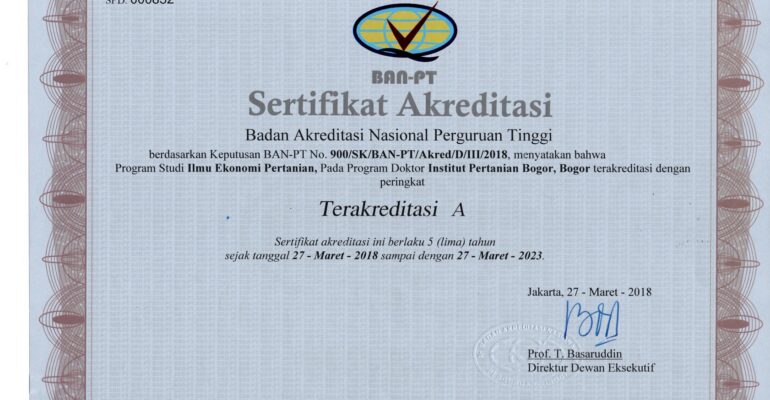 Sertifikat Akreditasi BANPT PS S3 EPN