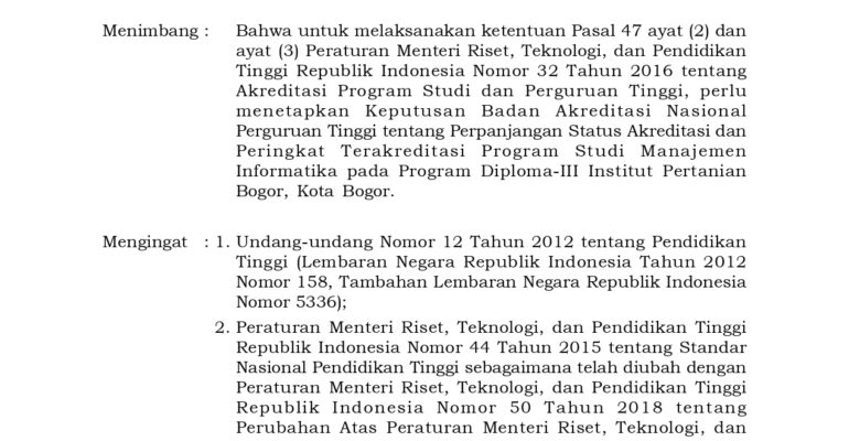 SK Perpanjangan Status Akreditasi Prodi D3 INF, SV IPB (Nov 2019)_page-0001