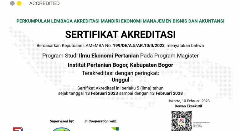 Sertifikat Akreditasi Institut Pertanian Bogor Magister_pag
